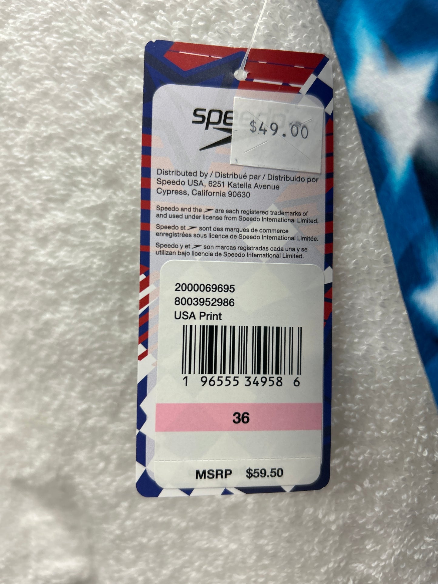 Speedo USA print Jammer Size 36