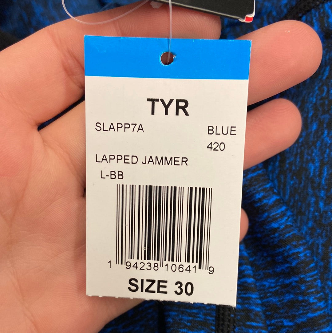 TYR Blue Lapped Jammer Size 30
