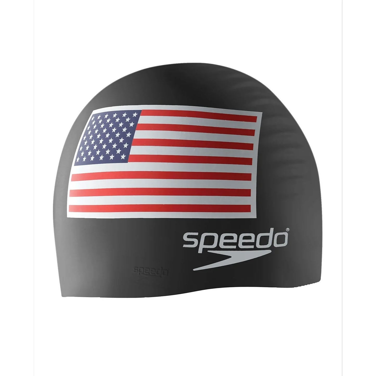 Speedo Black USA Flag Silicone Cap