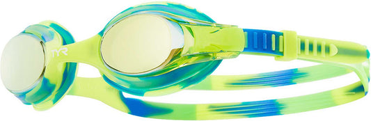 TYR Gold/Green Kids' Swimple Tie Dye Mirrored Goggle