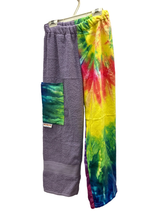 Purple Tie Dye Towel Pants
