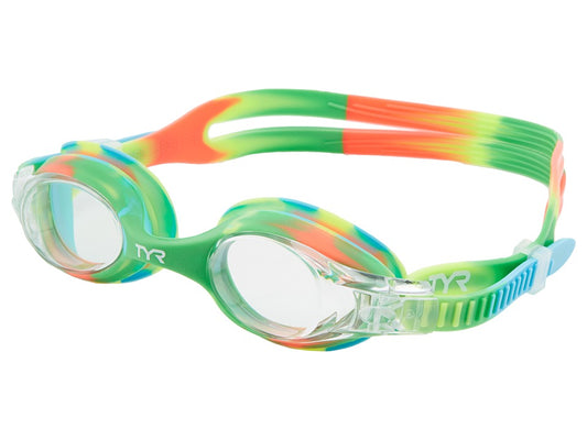 TYR Green/Orange Kids' Swimple Tie Dye Goggle