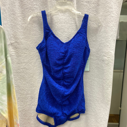 Penbrooke Krinkle Royal Blue One Piece Suit Size 16