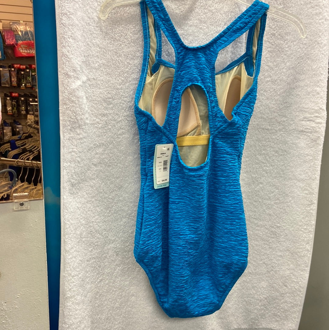 Penbrooke Sea Blue Krinkle One Piece H Back Size 12