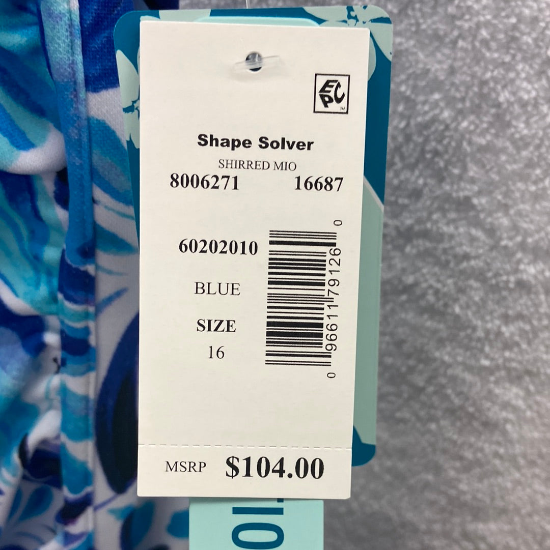 Shape Solver Shirred Mio Blue Onepiece Size 16