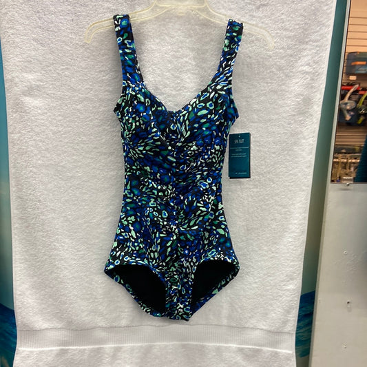 Maxine Printed Spa- Electric Safari Black Shirred Girl Leg Size 6