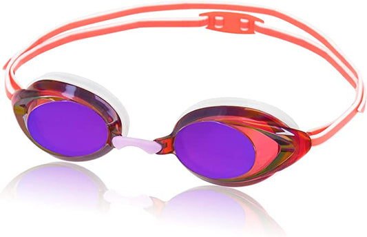 Speedo Icy White/Ablaze/Iris Women's Vanquisher 2.0 Mirrored Goggle