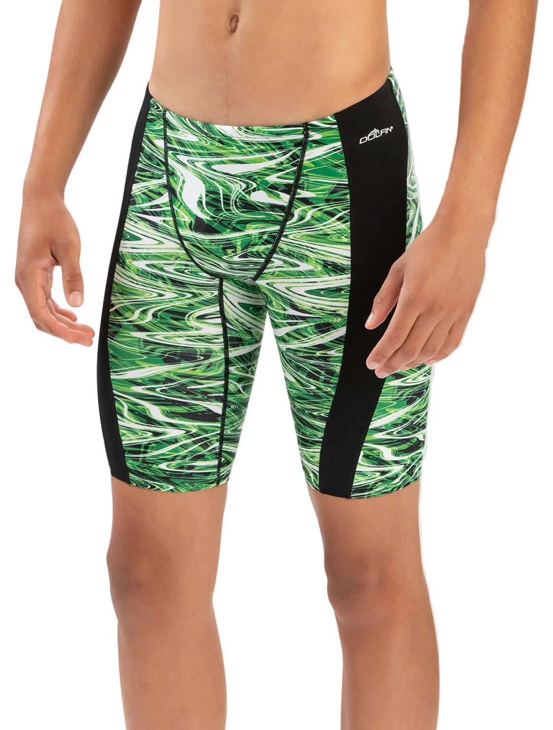 Dolfin Reliance Jet Stream Green Spliced Jammer Size 36