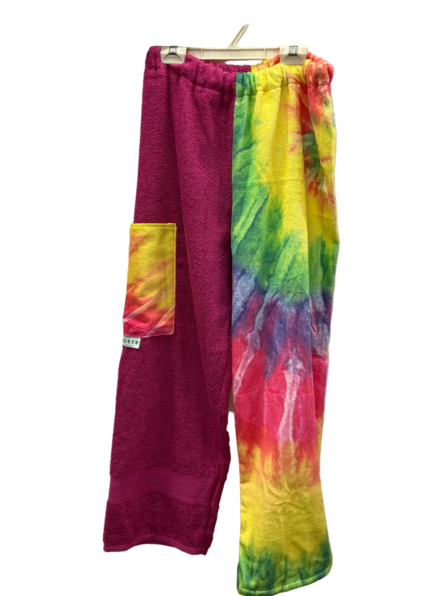 Pink Tie Dye Towel Pants
