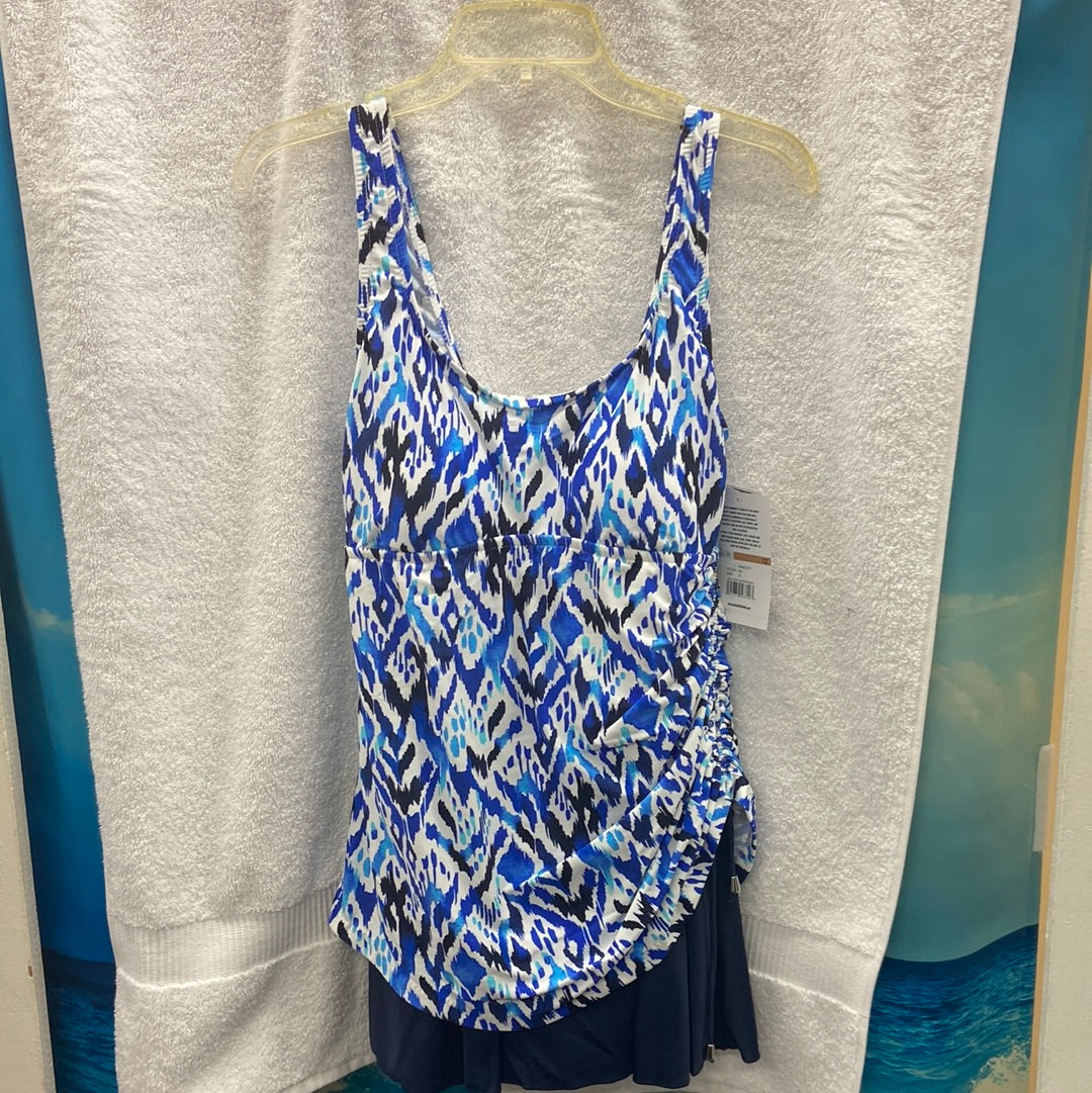 Maxine Global Groove Adjustable Tank Swim Dress Size 16