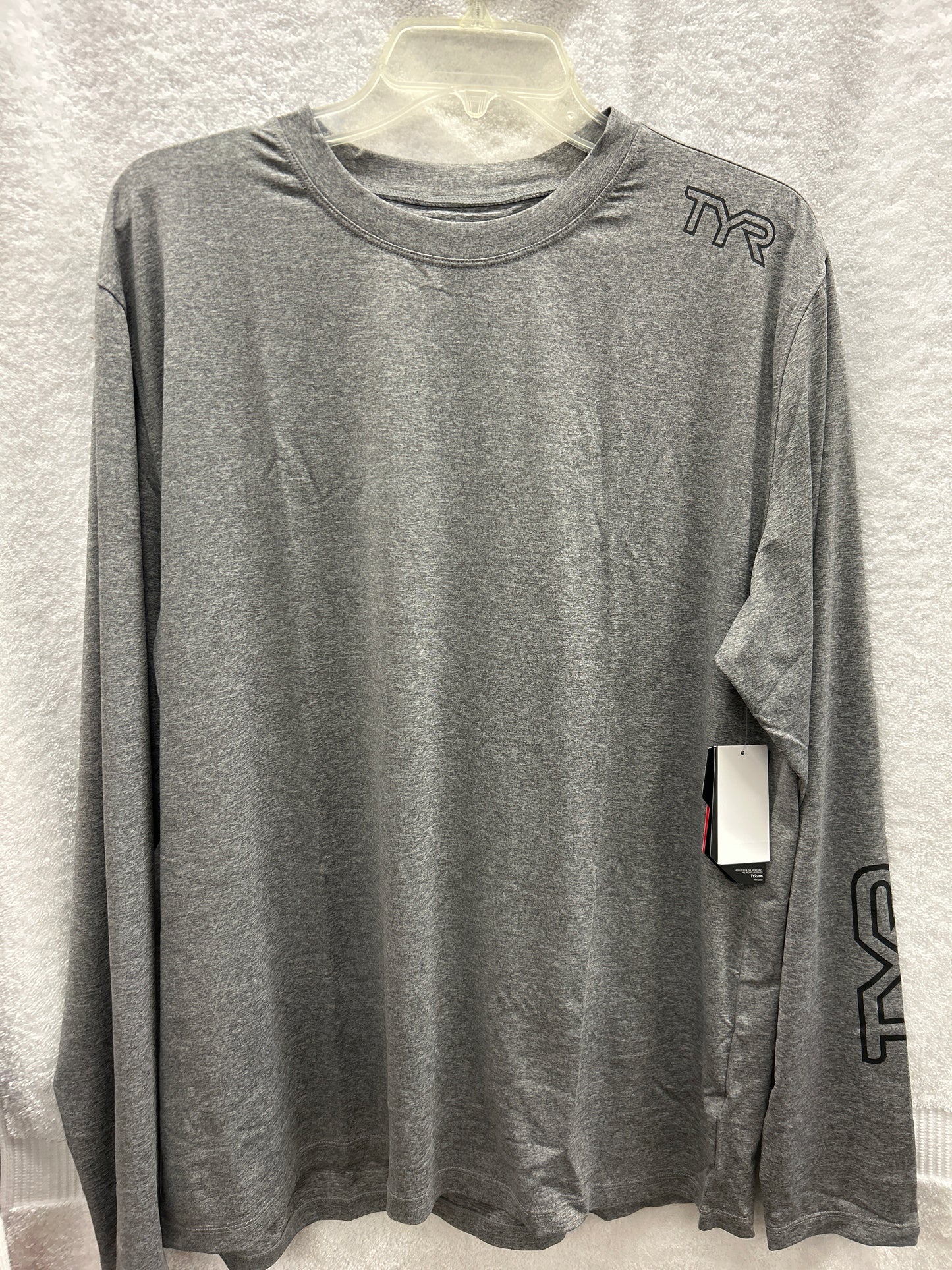 TYR Men’s Long Sun Shirt Iron Heather Size XL