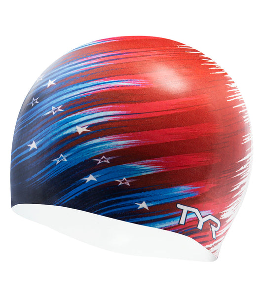 TYR USA Graphic Silicone Swim Cap