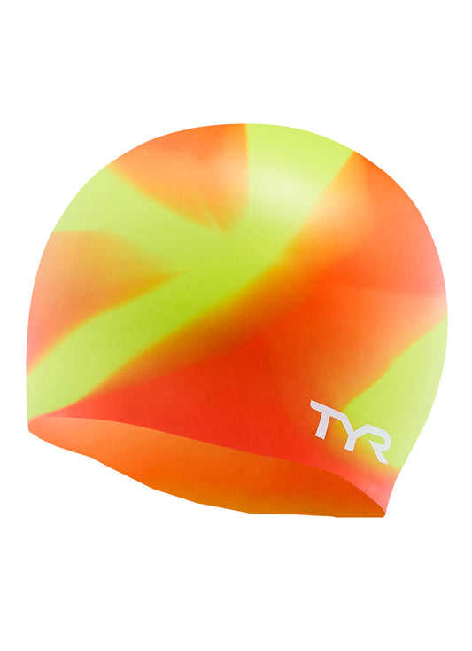TYR Lime Multi Color Silicone Swim Cap