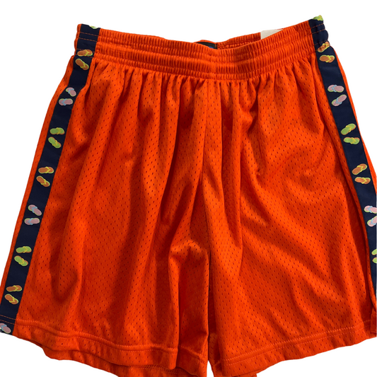 Fit 2 Win Adult Small Flip Flop Ribbon Orange Shorts