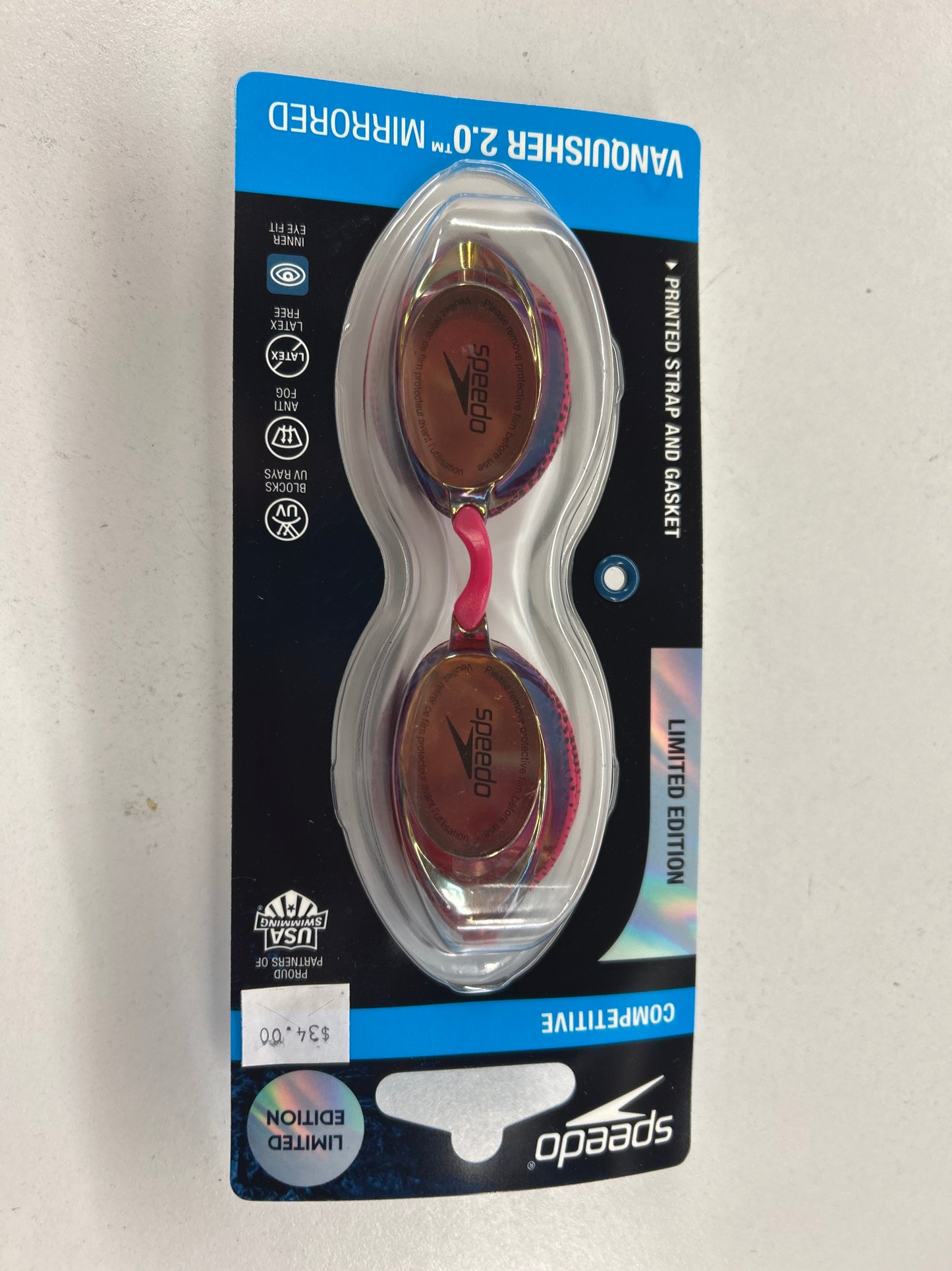 Speedo Clear Mirrored Vanquisher 2.0 Goggle