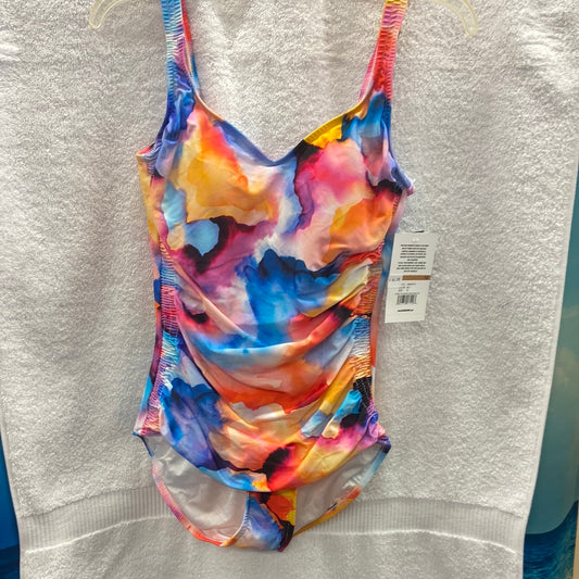 Maxine Watercolor Bliss Over the Should Maillot Multi Onepiece Size 12