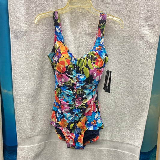 Maxine Botanic Garden Shirred Front Girl Leg Indigo Onepiece Size 14
