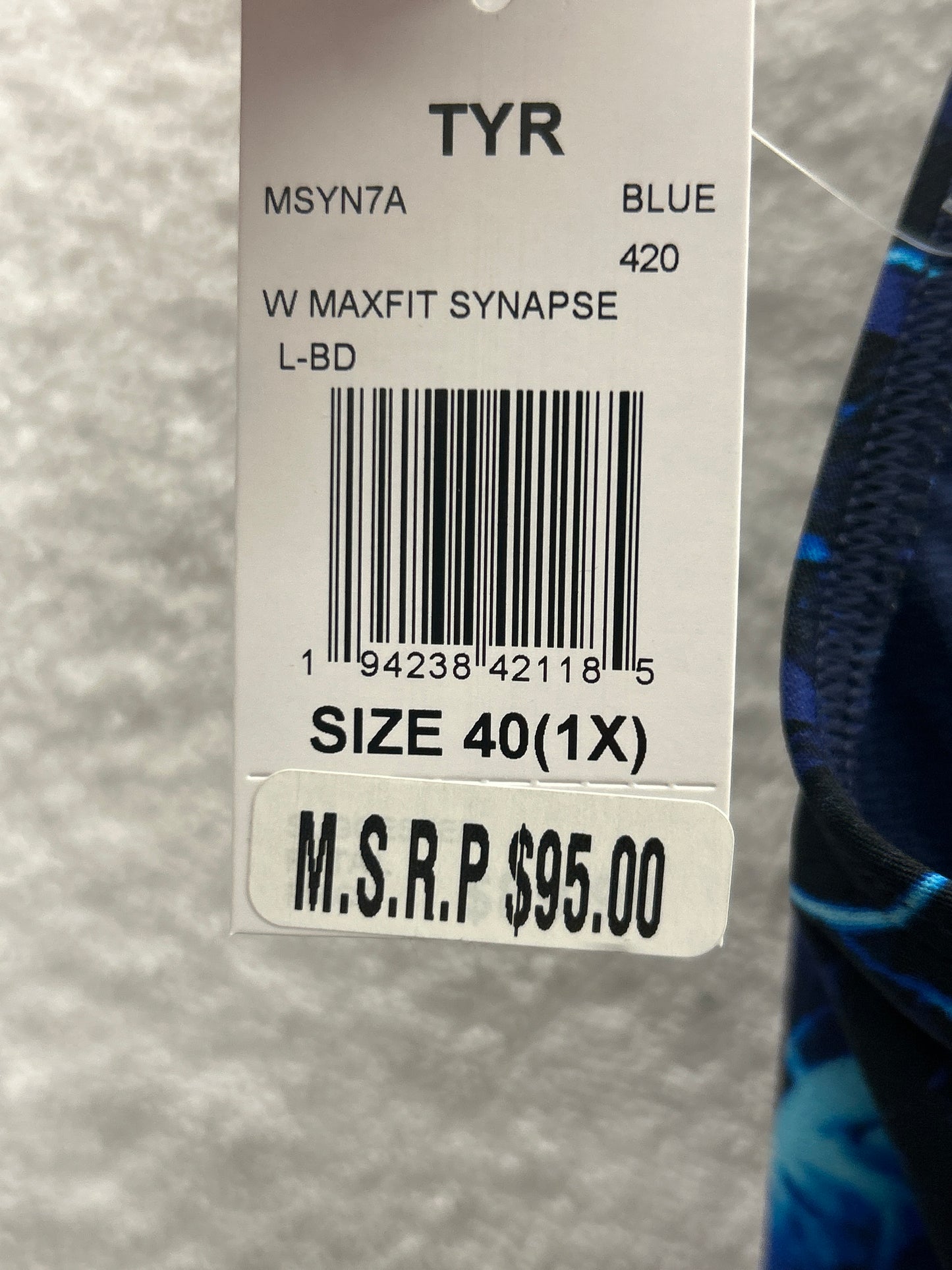 TYR Durafast Women’s Maxfit Synapse Blue Size 40