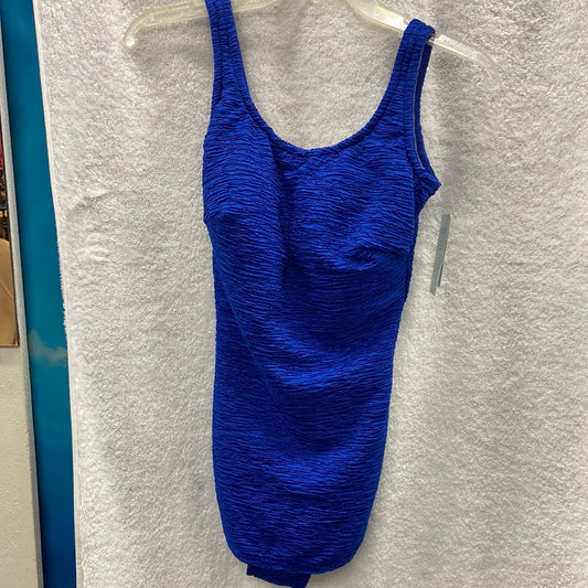 Penbrooke Royal Blue Front Attached Skirt Mastectomy One Piece Size 14