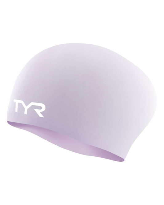 TYR Lilac Long Hair Wrinkle Free Silicone Swim Cap
