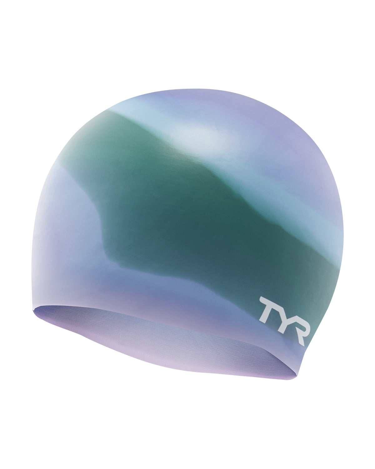 TYR Purple/Green Multi Color Silicone Swim Cap
