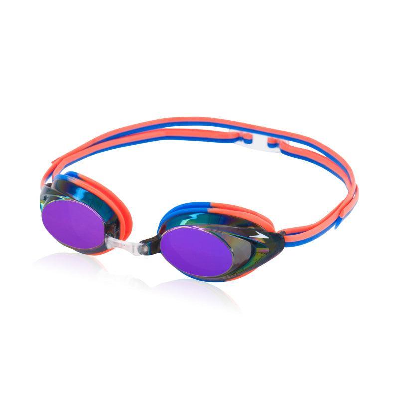 Speedo Fiery Coral Blue Jr. Vanquisher 2.0 Mirrored Goggle