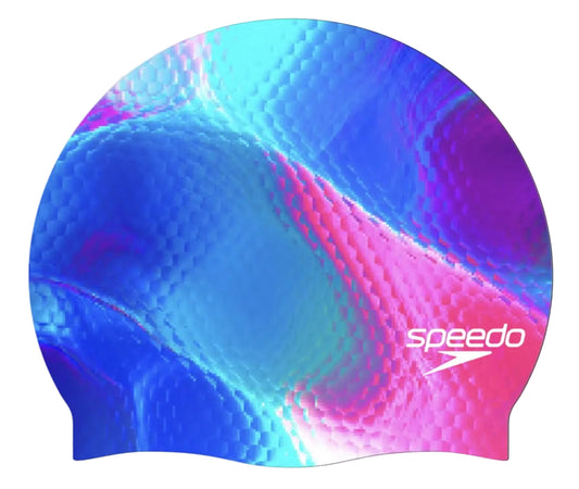 Speedo Blue/Pink Printed Silicone Cap