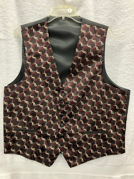 Large Maroon Patterned Vest