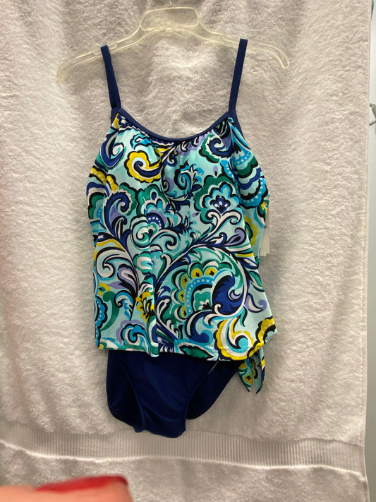 Lycra Navy Colombians Faux Tankini