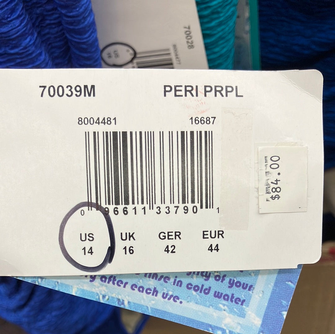 Penbrooke Peri Purple One Piece Krinkle Suit Size 14