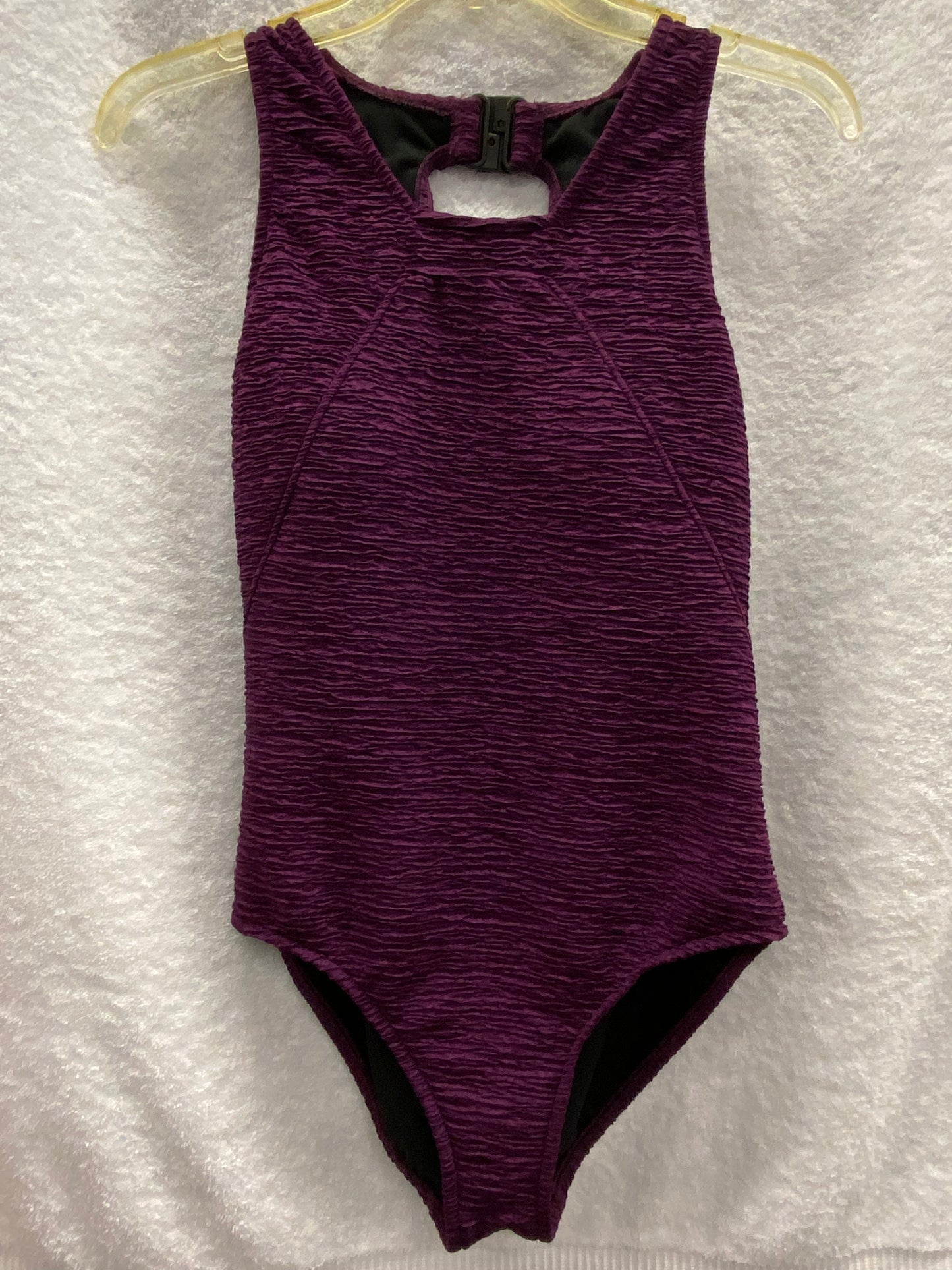 Penbrooke Eggplant Purple One Piece Krinkle Suit Size 10