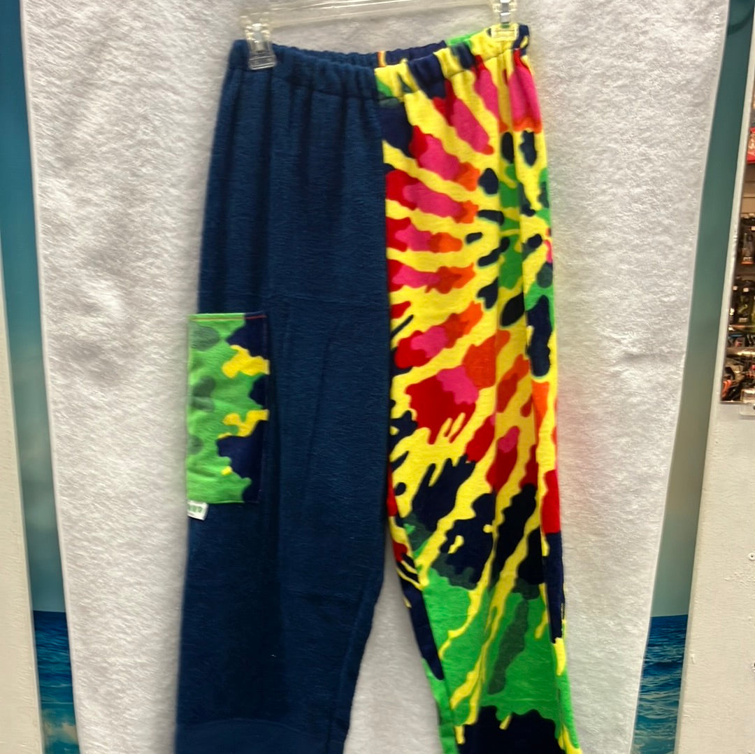 Medium Navy Tie Dye Towel Pants