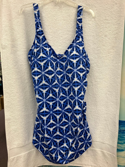 Maxine Cobalt Plus Wide Strap Sarong Suit Size 22W