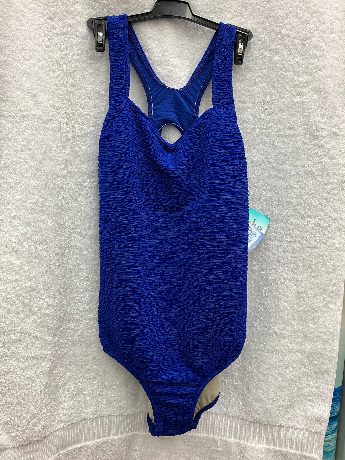 Penbrooke Krinkle Royal Blue H Back Suit Size 18W