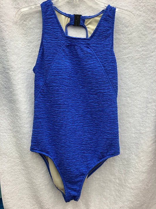 Penbrooke Peri Purple One Piece Clip Back Krinkle Suit Size 12