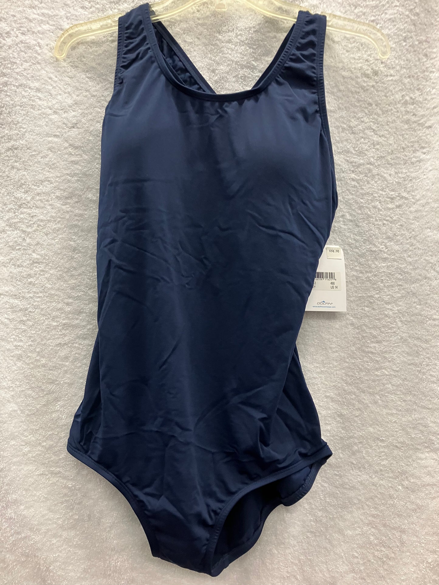 Dolfin Aquatic Fitness Navy H Back Suit Size 14