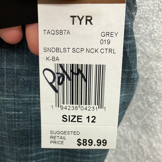 TYR Grey Sandblast Scoop Neck Control Lift Size 12
