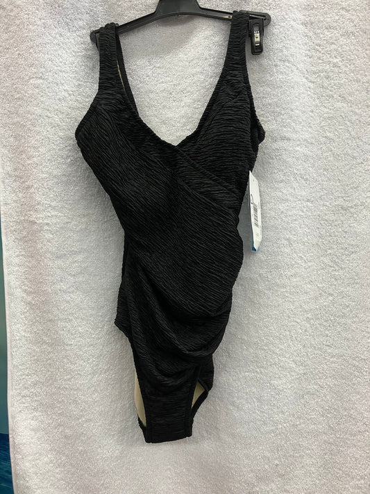 Penbrooke Black One Piece Krinkle Suit Size 12