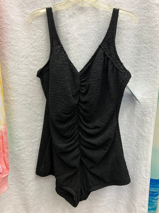 Penbrooke Black Krinkle Shirred Suit Size 22W
