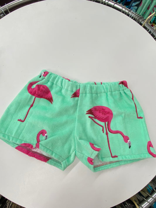 Small Green Flamingo Towel Shorts