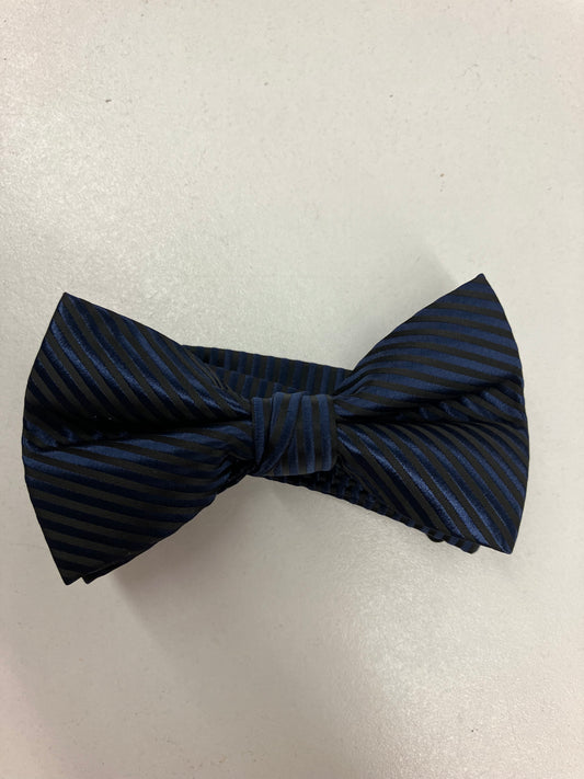 Stripped Blue and Black Bow Tie