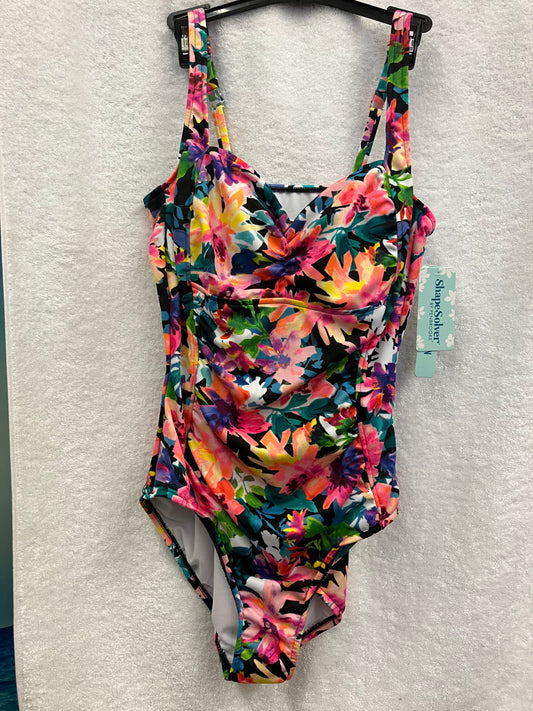 Penbrooke Shape Solver Blk/Multi One Piece Missy Control Suit Size 14