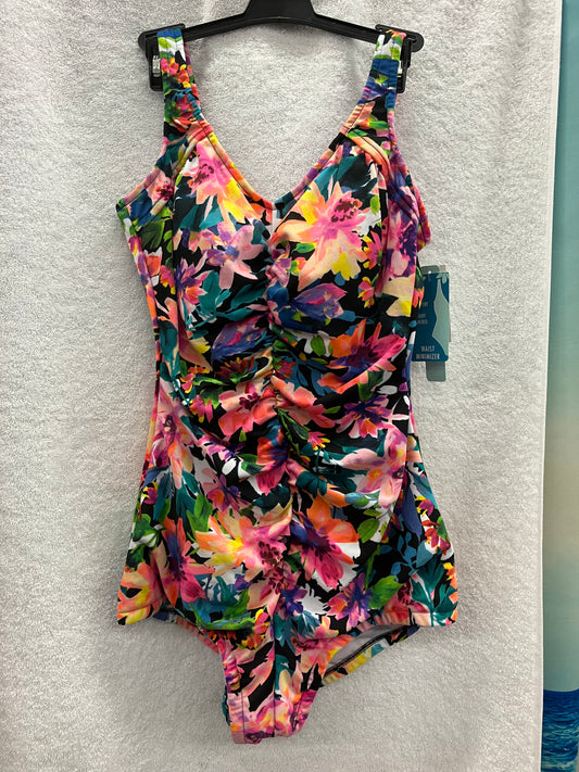Penbrooke Black/Multicolor Shape Solver One Piece Missy Control Size 12