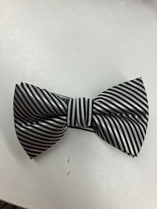 Black and White Stripped Bow Tie
