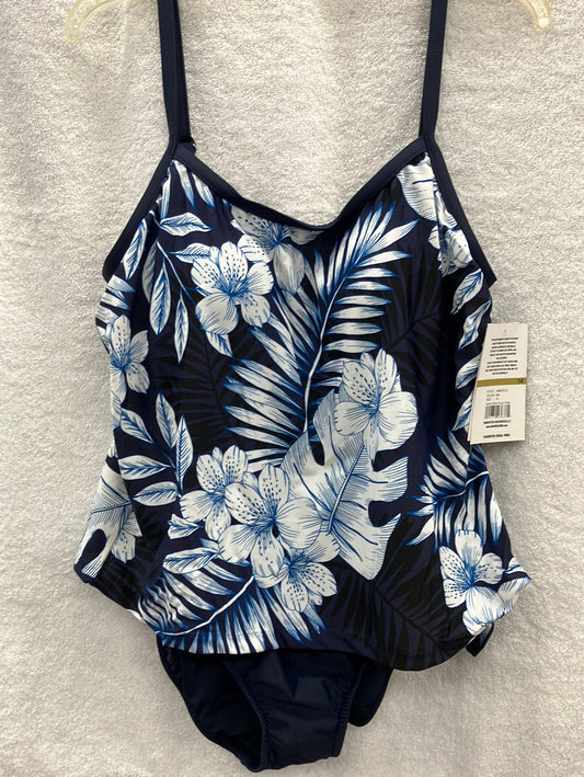 Maxine Indigo Moon Trop Faux Tank Swimsuit Size 14
