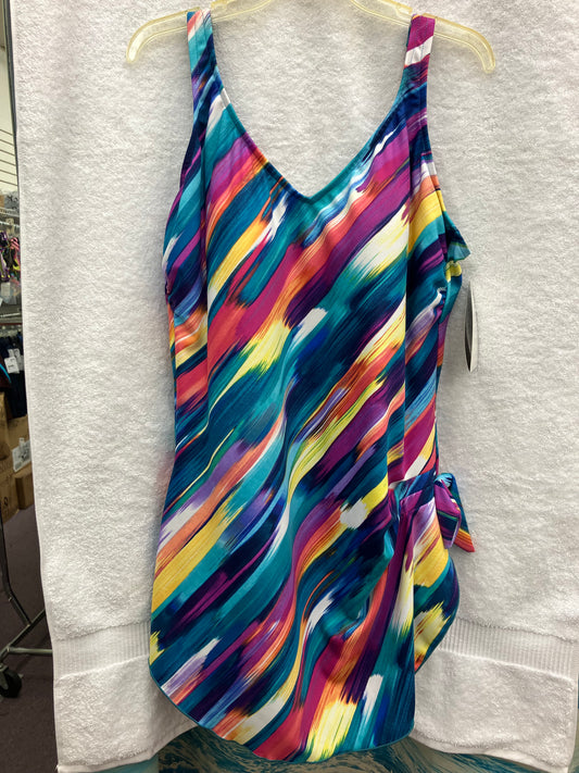 Maxine April Showers Spa Pl Suit With Front Skirt Size 18W