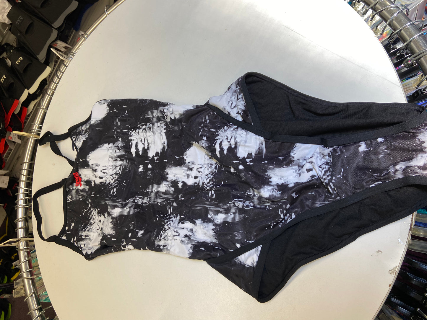 Arena Black and White Mix Swimsuit Size 40