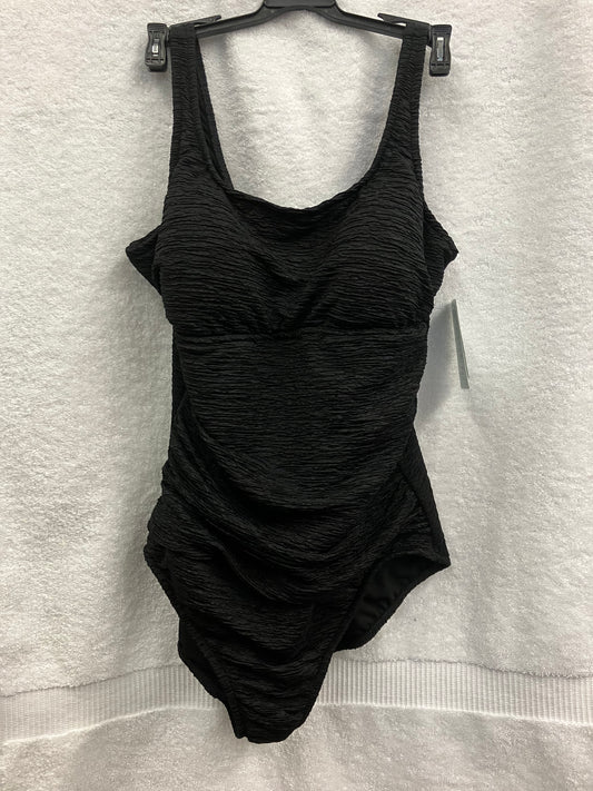 Penbrooke Black Krinkle One Piece Empire Tank Size 16