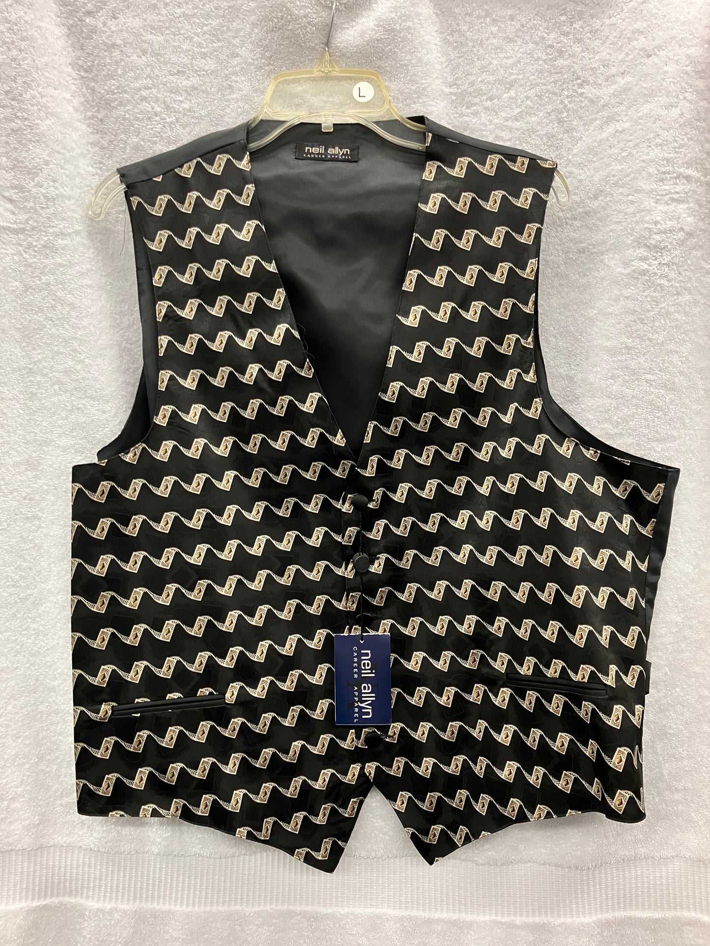 Large Black Patterned Vest