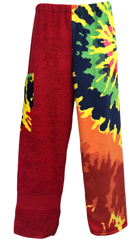 Red Tie Dye Towel Pants